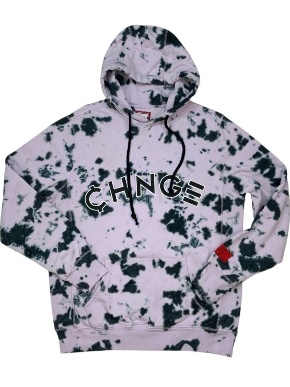 CHNGE Violet Splotch Tie dye University Hoodie Sweatshirt M